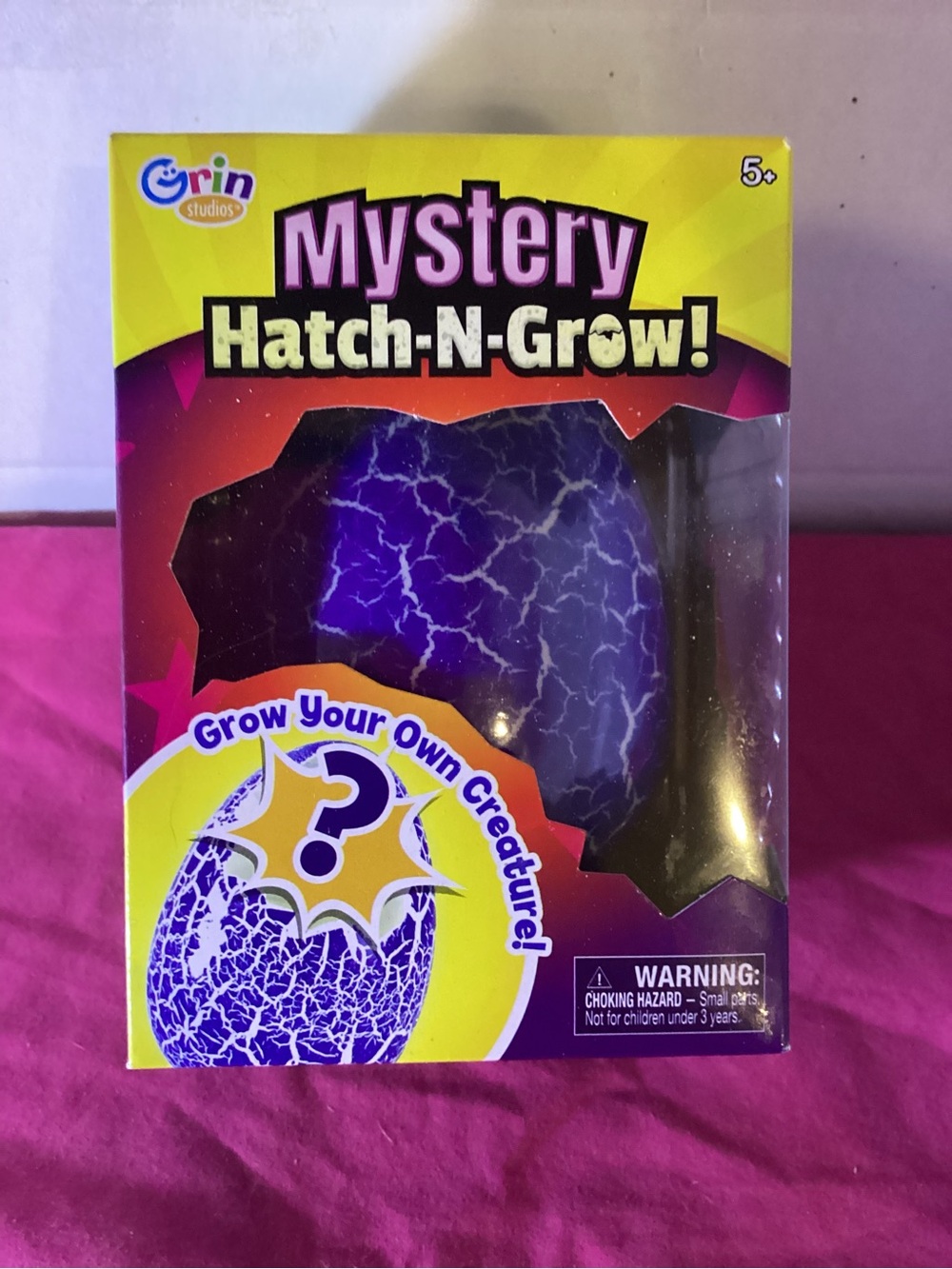 508-Grin Studios Mystery Hatch N Grow Blue Fantasy Creature Egg New In Box